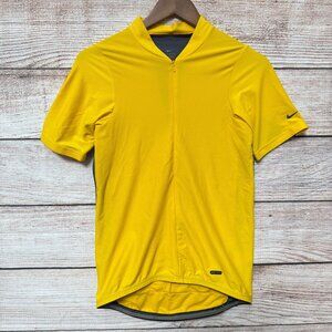 Vintage Nike Dri-FIT Yellow Cycling Jersey Half Zip Short Sleeve Mens Size M Y2k